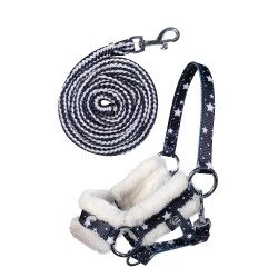 Cabresto e guia Hobby Horsing HKM Azul-marinho estrelas