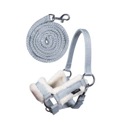 Cabresto e guia Hobby Horsing HKM Cinzento