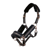 Cabresto Rosegold HKM Preto / dourado rosa Cabresto Rosegold HKM Preto / dourado rosa