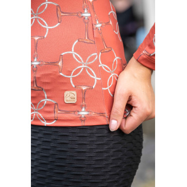 Camiseta técnica Edinburgh HKM de mangas compridas Brandy Castanho