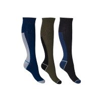 Meias masculinas Mateo HKM conjunto com 3 peças Verde-oliva / azul-escuro