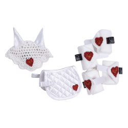 Wedstrijdset Cuddle Pony HKM Branco / vermelho Wedstrijdset Cuddle Pony HKM Branco / vermelho