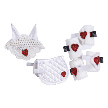 Wedstrijdset Cuddle Pony HKM Branco / vermelho Wedstrijdset Cuddle Pony HKM Branco / vermelho