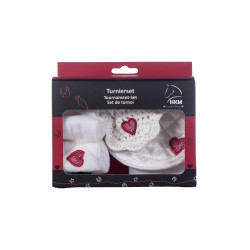 Wedstrijdset Cuddle Pony HKM Branco / vermelho Wedstrijdset Cuddle Pony HKM Branco / vermelho