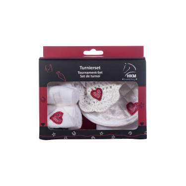 Wedstrijdset Cuddle Pony HKM Branco / vermelho Wedstrijdset Cuddle Pony HKM Branco / vermelho