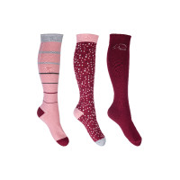 Meias Miami HKM conjunto de 3 Rosa / vinho tinto Meias Miami HKM conjunto de 3 Rosa / vinho tinto