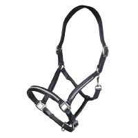 Caveção de couro Diamond HKM Preto