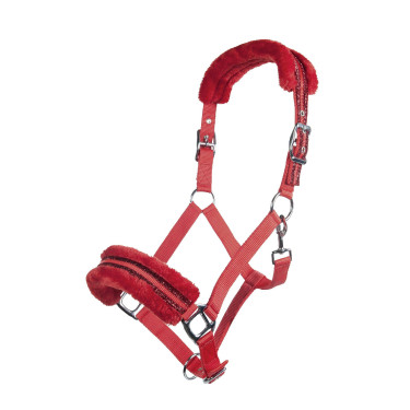 Cabresto de nylon Glitter acolchoado com polar HKM Cabresto de nylon Glitter acolchoado com polar HKM