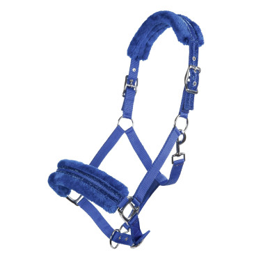 Cabresto de nylon Glitter acolchoado com polar HKM Azul royal Cabresto de nylon Glitter acolchoado com polar HKM Azul royal