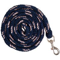 Longe Rosegold com mosquetão HKM Marinho / dourado rosa Azul