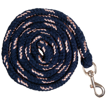 Longe Rosegold com mosquetão HKM Marinho / dourado rosa Azul