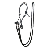 Cabezada etológica com rédeas/guias HKM Preto Cabezada etológica com rédeas/guias HKM Preto