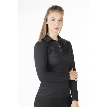 Polo Rosegold Glamour Style de mangas compridas HKM Preto / dourado rosa Polo Rosegold Glamour Style de mangas compridas HKM Preto / dourado rosa