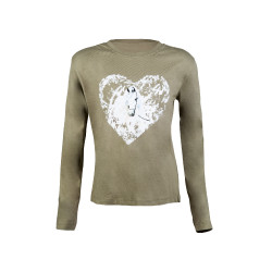 Polo de mangas compridas Horse Spirit HKM Cinza verde