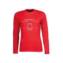 Polo de mangas compridas Equine Sports Style HKM Vermelho