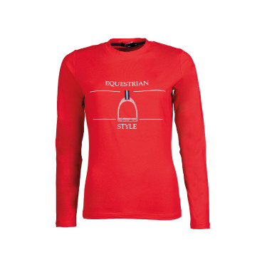 Polo de mangas compridas Equine Sports Style HKM Vermelho