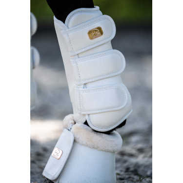 Guétras de dressage Edinburgh traseiras HKM Baunilha Guétras de dressage Edinburgh traseiras HKM Baunilha