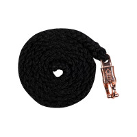 Longe Berry com mosquetão antipânico HKM Preto / dourado rosa