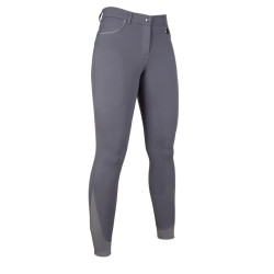 Calça Equilibrio Style com fundo integral em silicone HKM Cinza escuro Cinzento