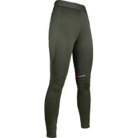 Legging esportivo com reforços em tecido HKM Verde escuro Legging esportivo com reforços em tecido HKM Verde escuro