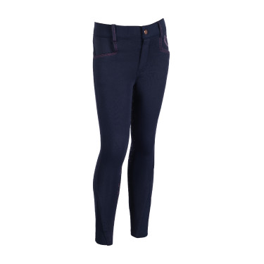 Calça Alva com fundo integral em silicone HKM Azul escuro Calça Alva com fundo integral em silicone HKM Azul escuro