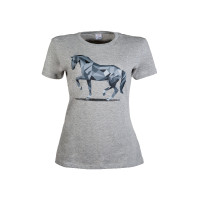Camiseta Gráfica Cavalo HKM Cinza claro / mescla Cinzento