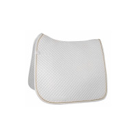 Almofada de sela com pesponto para dressage HKM Branco / dourado Almofada de sela com pesponto para dressage HKM Branco / dourado