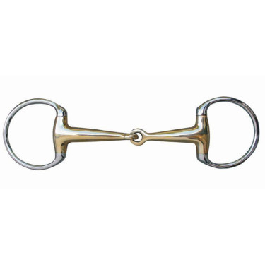 Mordedor com oliva 16 mm de maillechort e argolas de inox HKM Mordedor com oliva 16 mm de maillechort e argolas de inox HKM