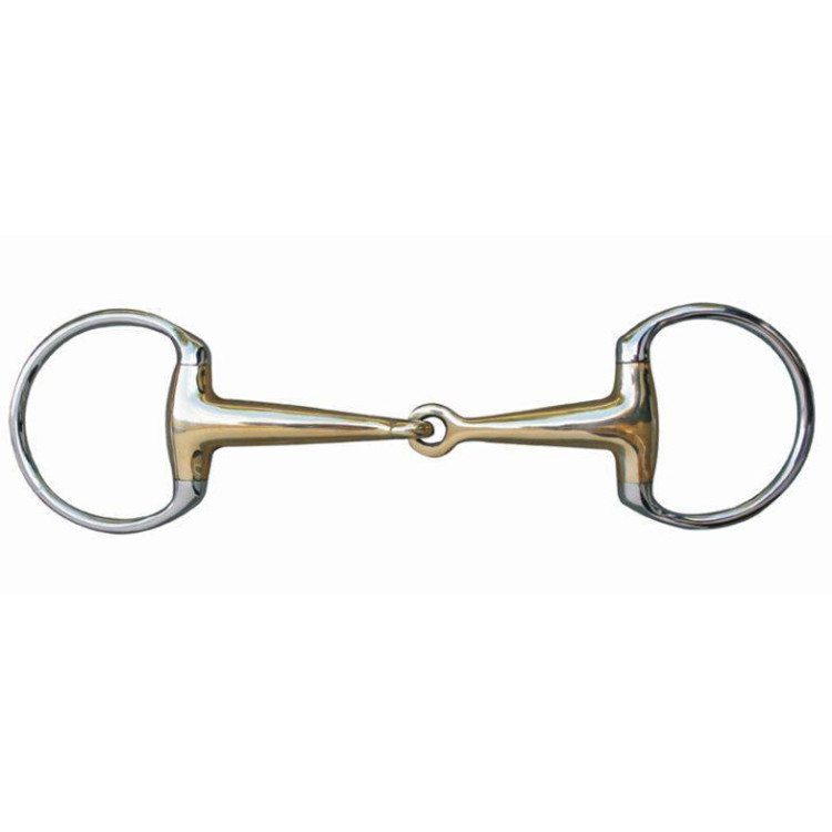 Mordedor com oliva 16 mm de maillechort e argolas de inox HKM Mordedor com oliva 16 mm de maillechort e argolas de inox HKM