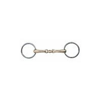 Freio de dupla fratura 18 mm de maillechort com argolas de inox HKM Cor indicativa