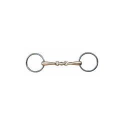 Freio de dupla fratura 18 mm de maillechort com argolas de inox HKM Freio de dupla fratura 18 mm de maillechort com argolas de inox HKM