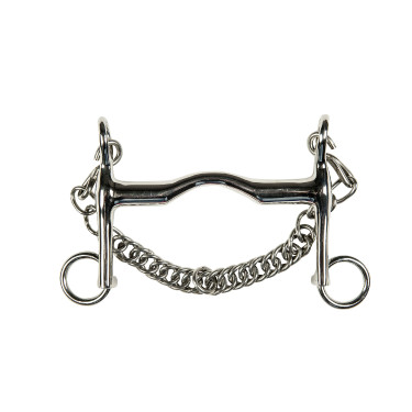 Mors de embocadura em inox 16 mm corrente 5 cm HKM