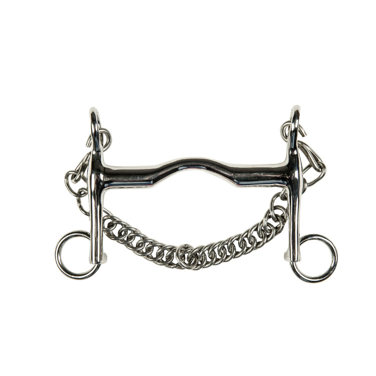 Mors de embocadura em inox 16 mm corrente 5 cm HKM