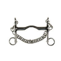 Mors de bridão em inox 16 mm corrente 7 cm HKM Cor indicativa Transparente