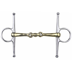 Mordedor de agulhas em maillechort 16 mm argolas inox HKM Mordedor de agulhas em maillechort 16 mm argolas inox HKM