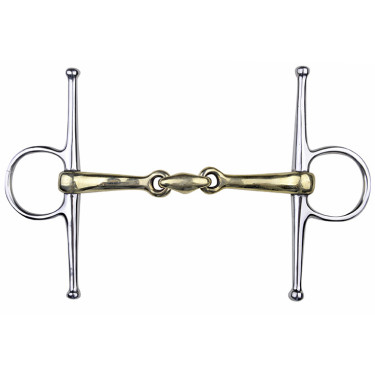 Mordedor de agulhas em maillechort 16 mm argolas inox HKM Mordedor de agulhas em maillechort 16 mm argolas inox HKM
