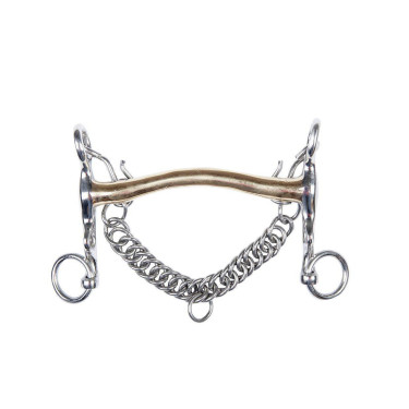 Mors de embocadura em maillechort 16 mm corrente 5 cm HKM