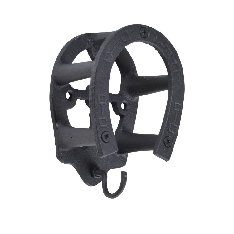Suporte para cabeçada com ferradura em ferro forjado HKM Suporte para cabeçada com ferradura em ferro forjado HKM