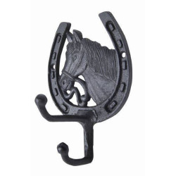 Porta-cabeçada cabeça de cavalo em latão HKM Porta-cabeçada cabeça de cavalo em latão HKM