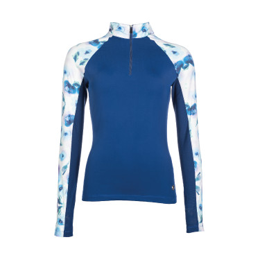 Camiseta funcional Essentials Flower HKM Azul royal / azul claro