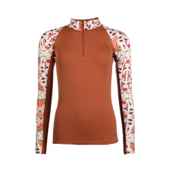 Camiseta funcional Essentials Flower HKM Castanho / cobre Laranja