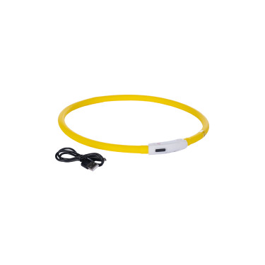 Coleira luminosa para cães LED HKM Amarelo Coleira luminosa para cães LED HKM Amarelo
