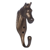 Suporte de cabeçada cabeça de cavalo em alumínio HKM Bronze Castanho Suporte de cabeçada cabeça de cavalo em alumínio HKM Bronze Castanho
