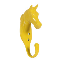 Suporte de cabeçada cabeça de cavalo em alumínio HKM Amarelo