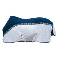 Fliegen-/Abschwitzdecke Monaco Style HKM Branco / marinho