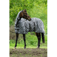 Capa e protetor de pescoço anti-moscas Zebra HKM Branco / preto Capa e protetor de pescoço anti-moscas Zebra HKM Branco / preto