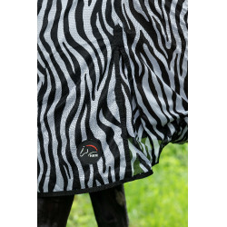 Capa e protetor de pescoço anti-moscas Zebra HKM Branco / preto Capa e protetor de pescoço anti-moscas Zebra HKM Branco / preto