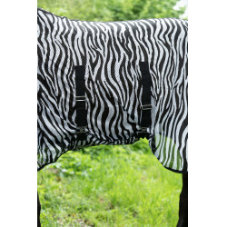 Capa e protetor de pescoço anti-moscas Zebra HKM Branco / preto Capa e protetor de pescoço anti-moscas Zebra HKM Branco / preto