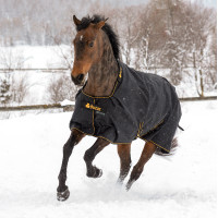 Manta Bucas Irish Turnout Light 50g com pescoceira Preto / dourado