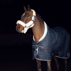 Caveção Alaska com falsa pele B Vertigo Azul-marinho escuro